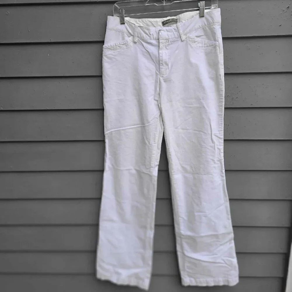 Eddie Bauer White Brushed Cotton Pants size 8